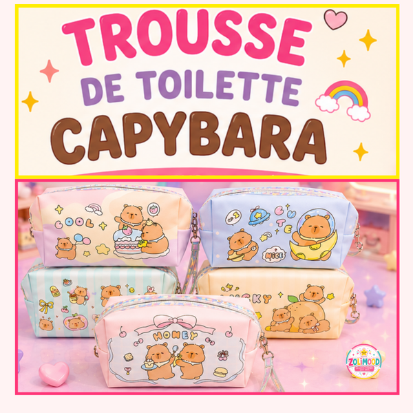 Trousse de Toilette Kawaii Capybara