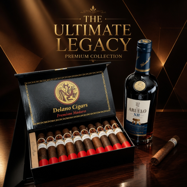 Delano Premium Maduro Cigars (60x6"). White Label.