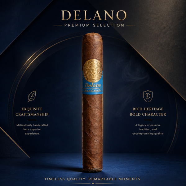 Delano Premium Churchill Parejo Cigars (50x7.5"). Blue Label.