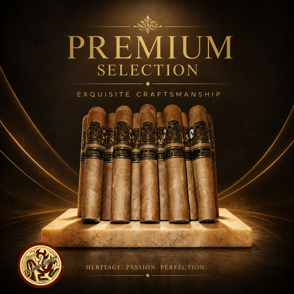 Delano Premium Habano Cigars (60x6"). Gold Label.