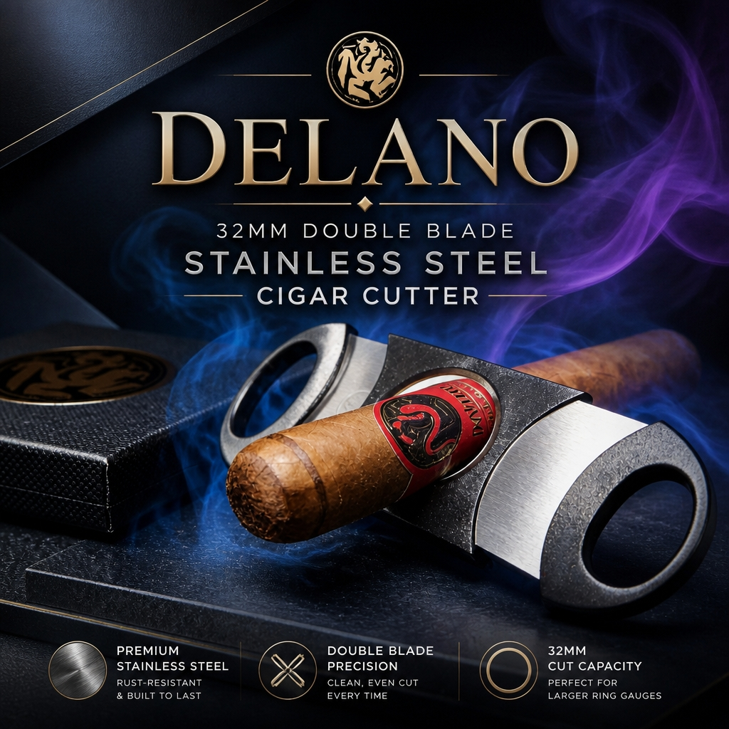 32mm Double Blade Stainless Steel Cigar Cutter.
