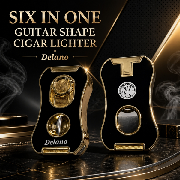 Six in One Guitar Shape Cigar Lighter.