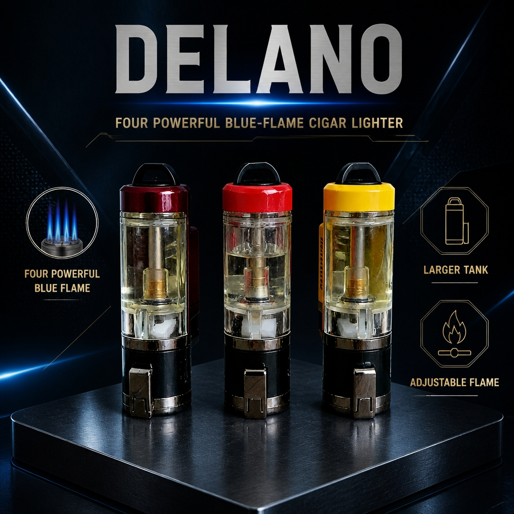 4 Blue Flame Reliable Large Tank Cigar Lighter.