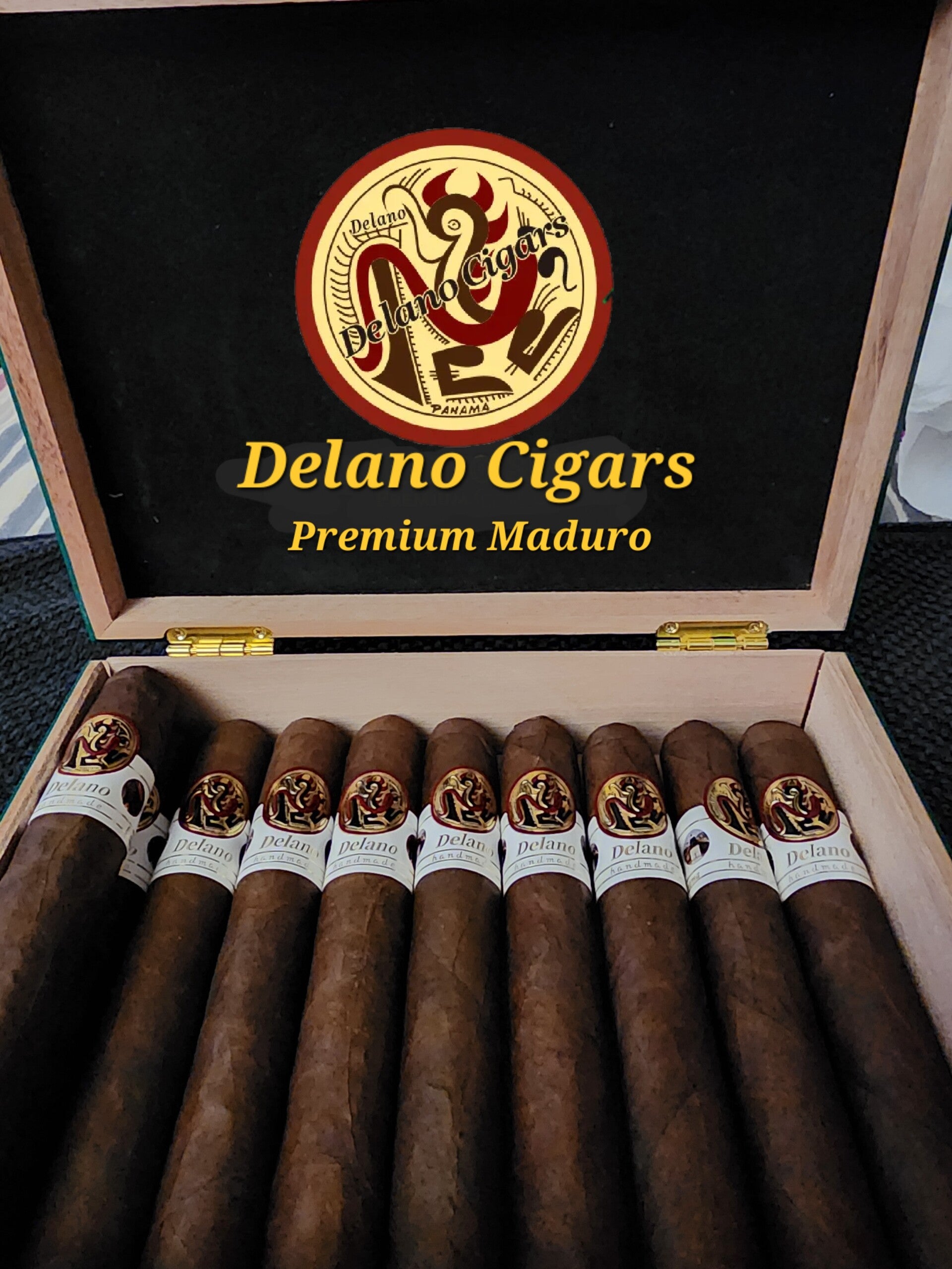 Delano Premium Maduro Cigars (6"x60). White Label.
