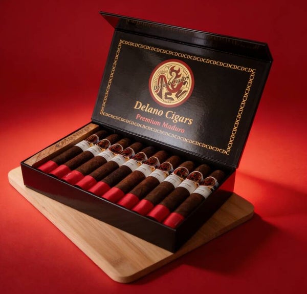 Delano Premium Maduro Cigars (6"x60). White Label.