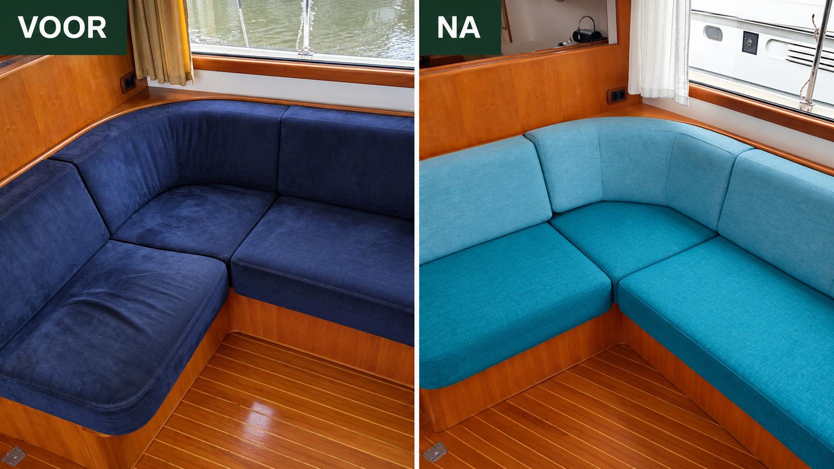 Voor en na caravan