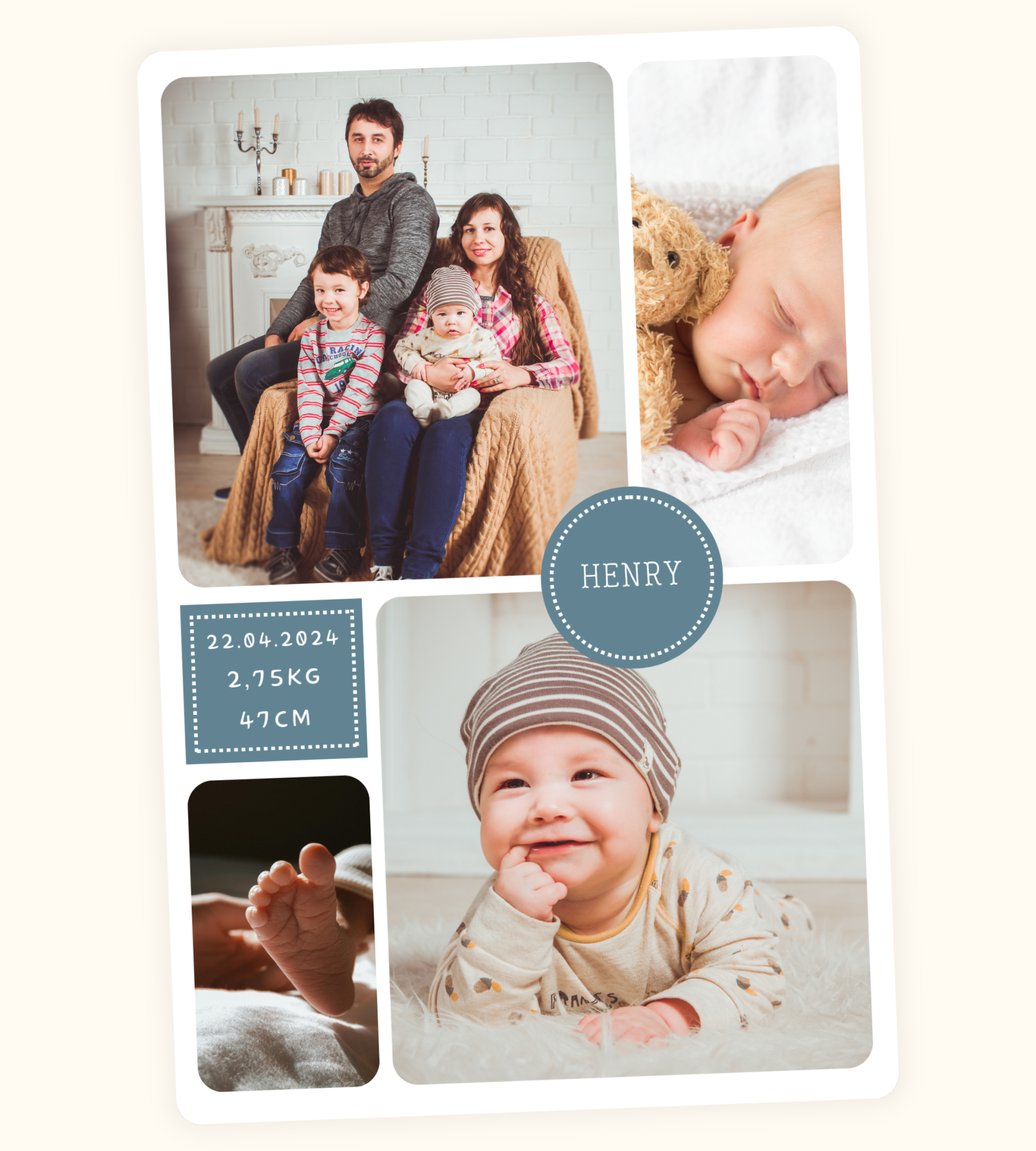 Faire-part "Henry" - Rectangle