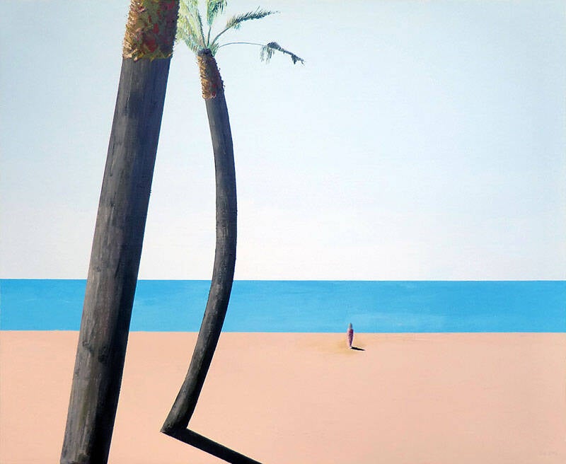 mens alleen aan het strand