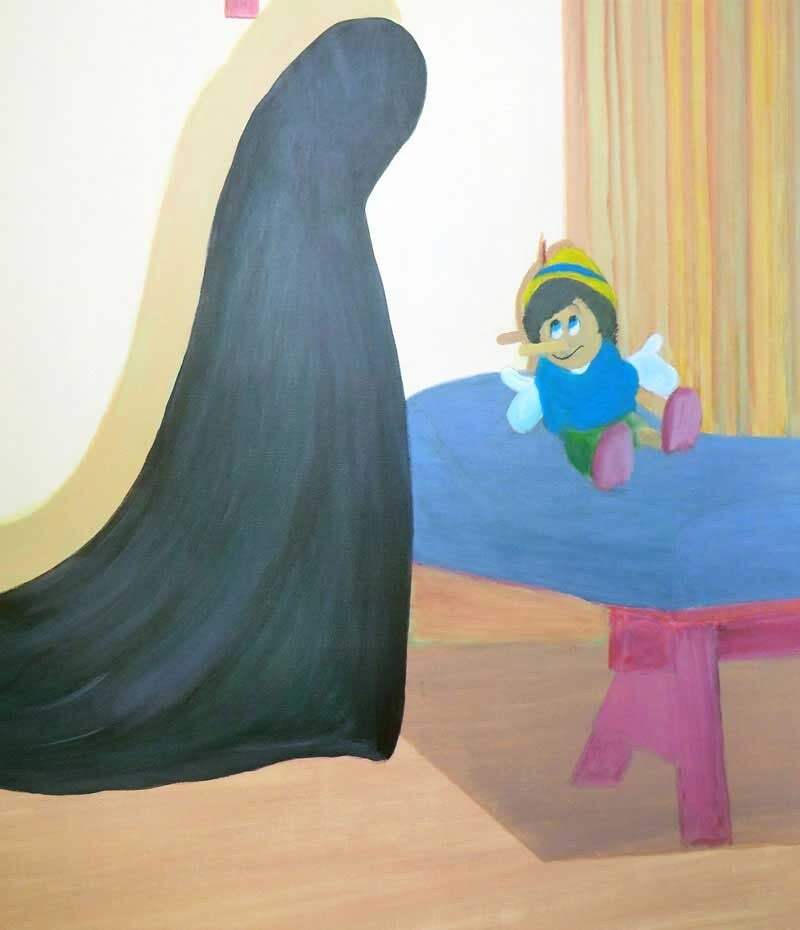 non met pinokio schilderij