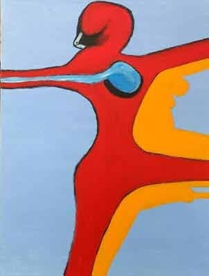 schilderij met dansende figuren