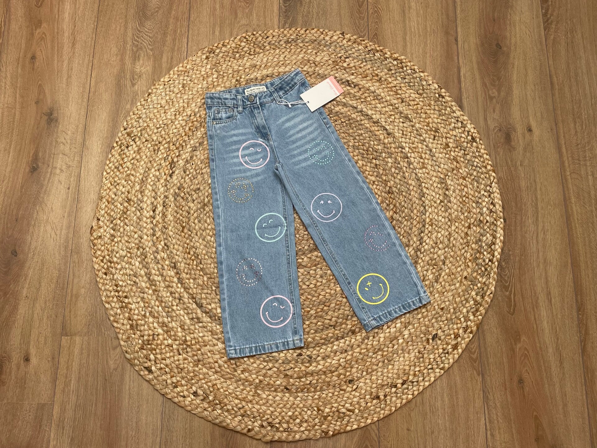 Hippe wide leg smiley jeans