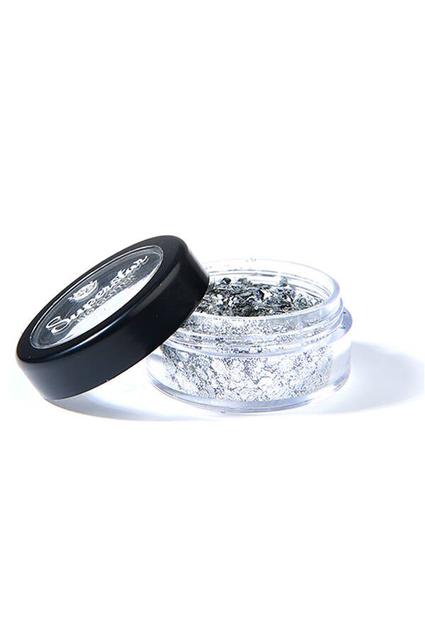 SILVER Biodegradable Face- and Bodyglitter Chunky Mix 6ml. 98407