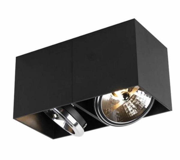 Design spot rechthoekig 2-lichts zwart incl. 2 x G9 - Box