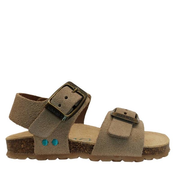 BUNNIES JR SANDAAL BONNY BEACH - Taupe Leer - Flexibele Kurkzool