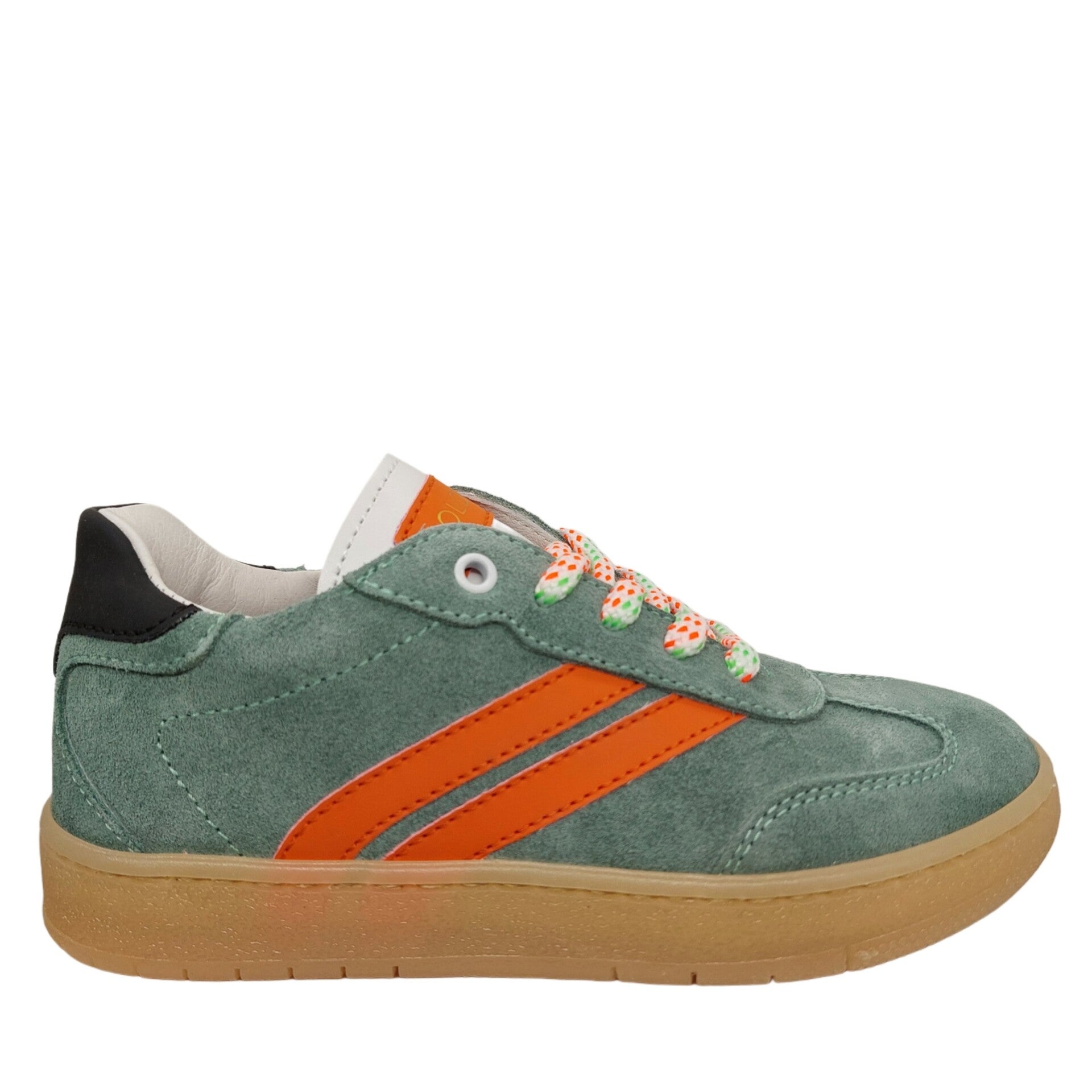 POLDINO SNEAKER CROSTA SAGE - Stijlvol Groen/Oranje Accent