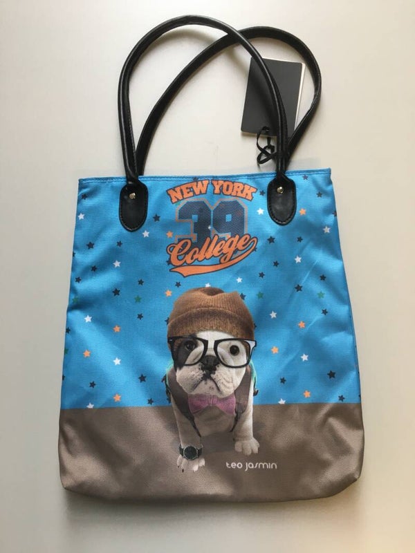 Tas met hengsels pup met bril "teo jasmin"