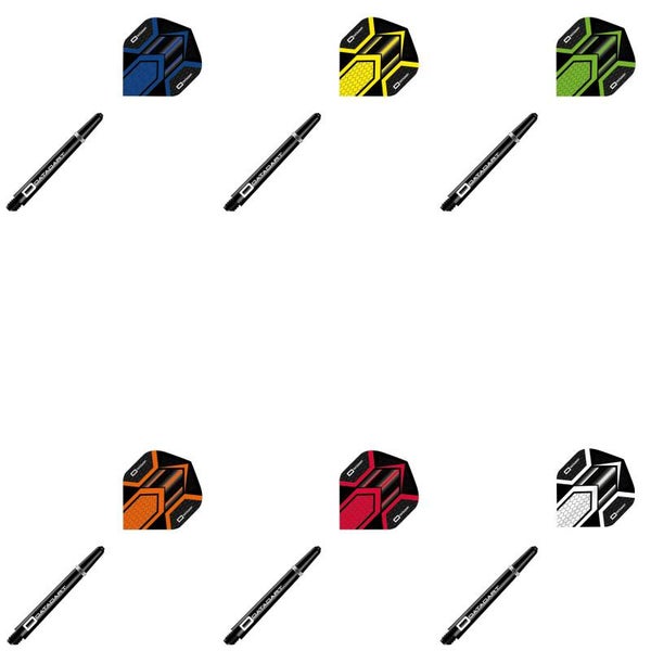 Datadart Hex Flights + Datadart Signature Nylon Schäfte Setup‑Kombination Farbauswahl