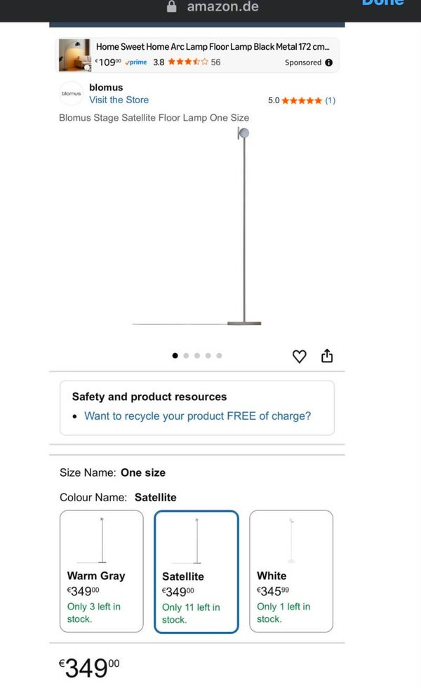 Moderne stehlampe