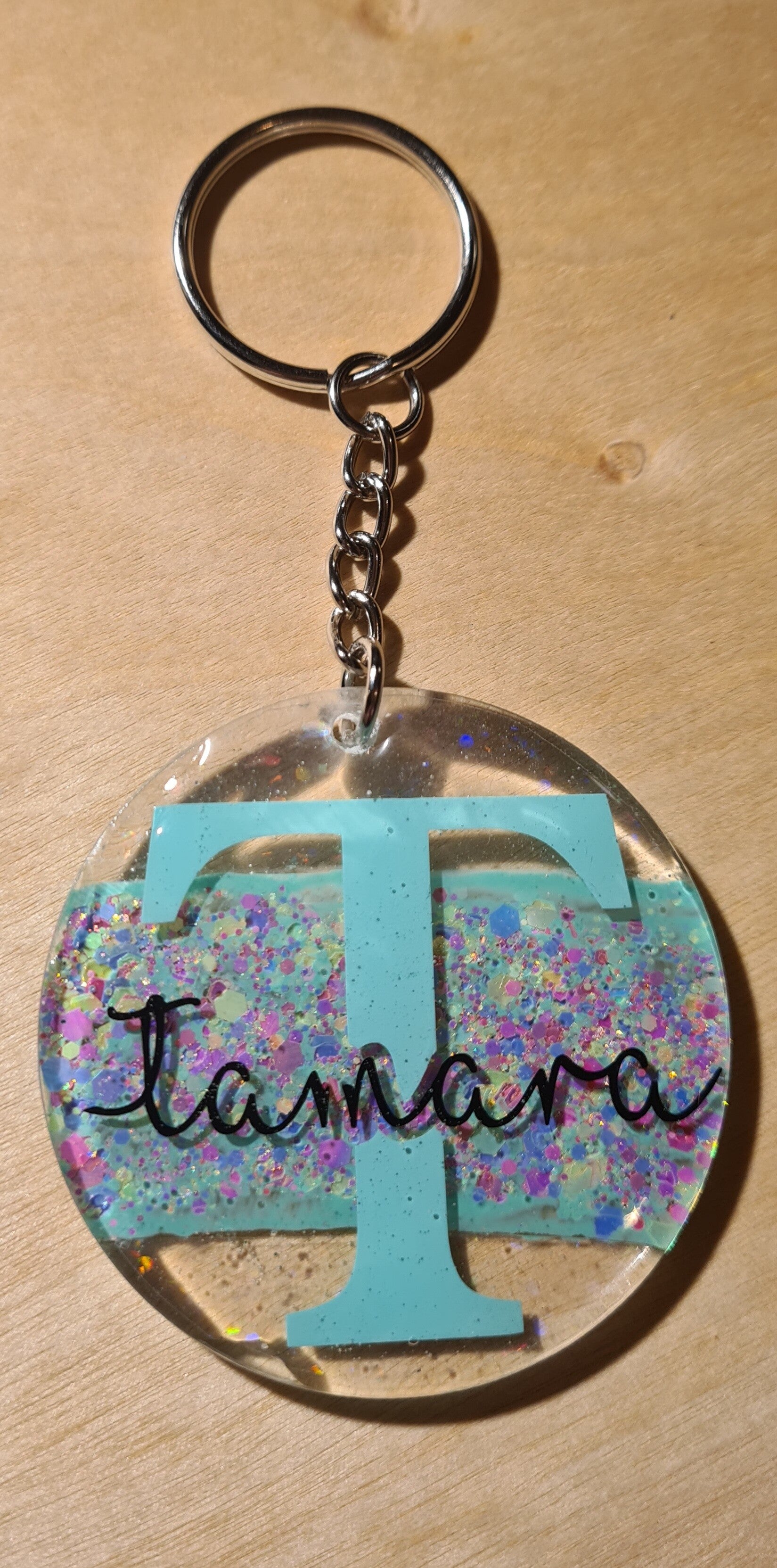 Ronde acryl sleutelhanger met naam
