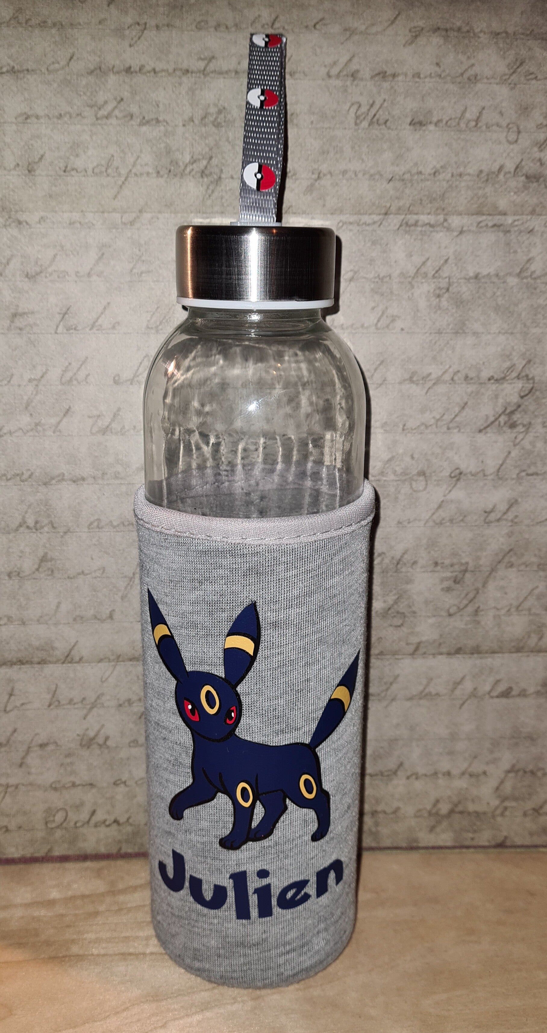 Glazen waterfles met neopreen hoesje