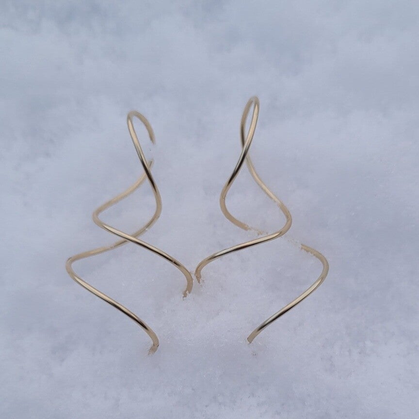 Twisted Élégance oorbellen in 14k goud