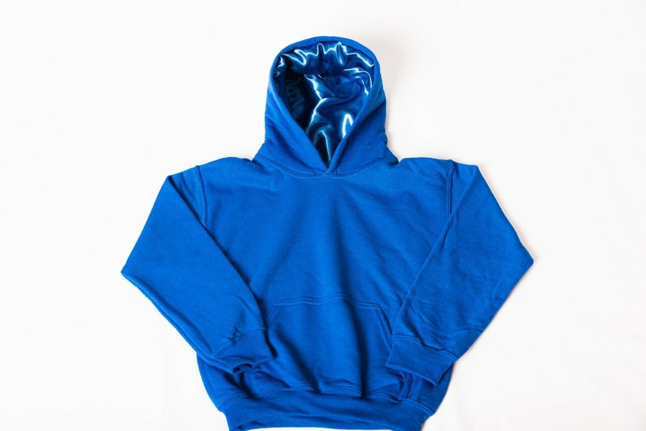 Kids "Blue" Satin Lined Luxury Hoodie