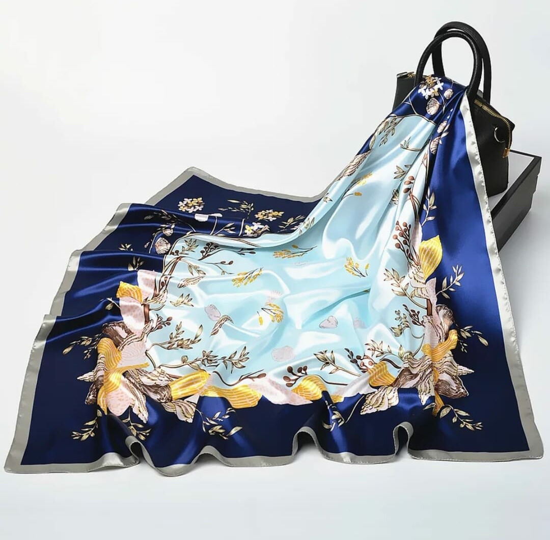 Satin Scarf Blue