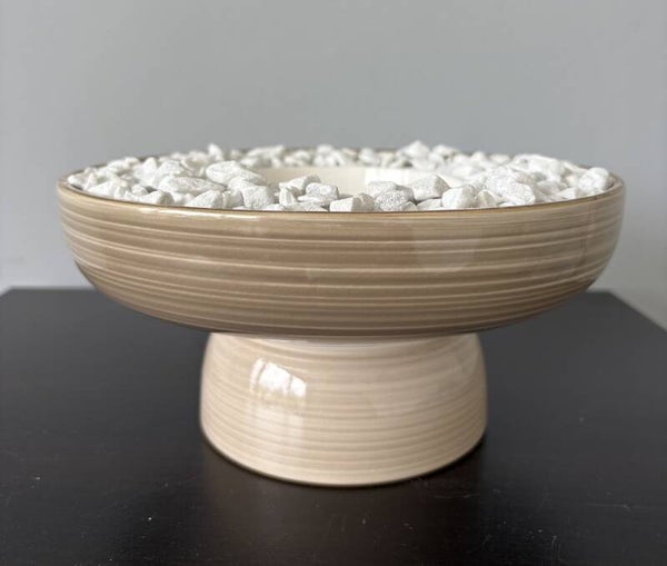 Vuurkorfje Beige met strepen