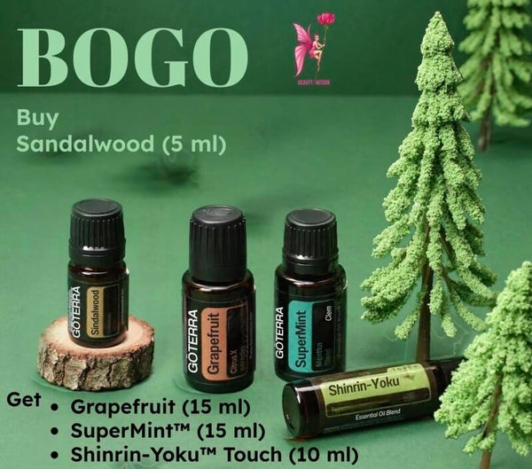 BOGO 5 Koop Sandelwood - krijg Shinrin-Yoku Touch, Grapefruit en SuperMint