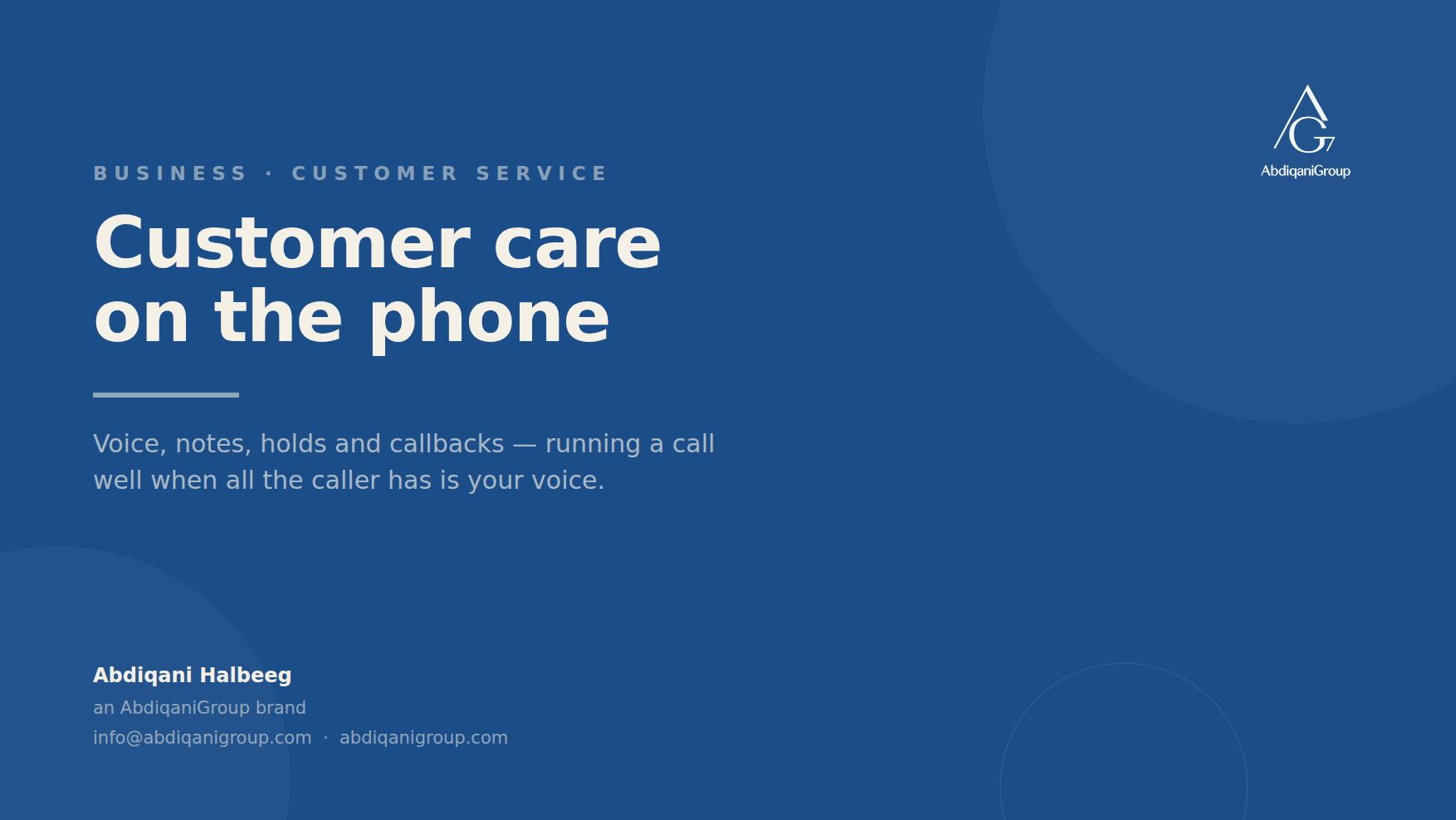 Customer Care on the Phone