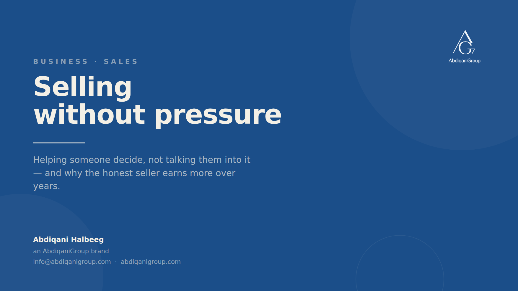 Selling Without Pressure