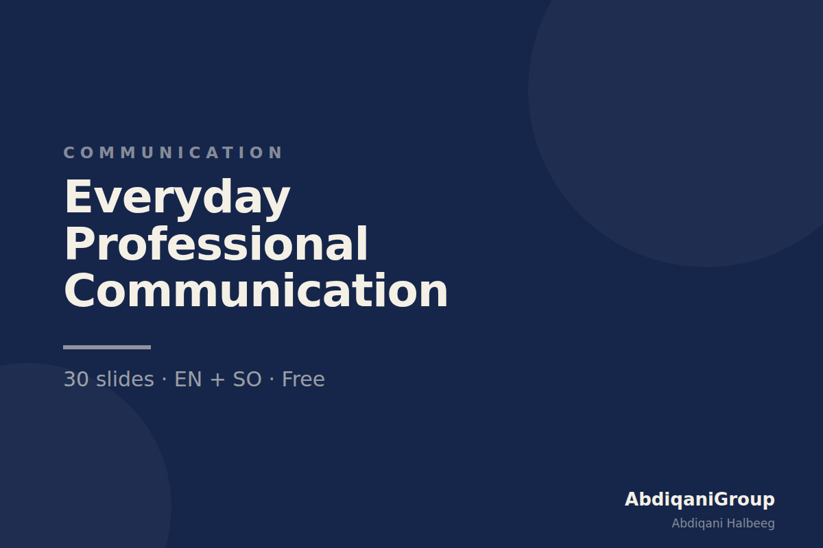 Everyday Professional Communication — Email, Phone and Meetings