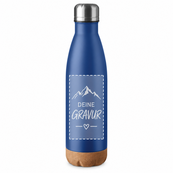 Doppelwandige Isolierflasche mit Korkboden