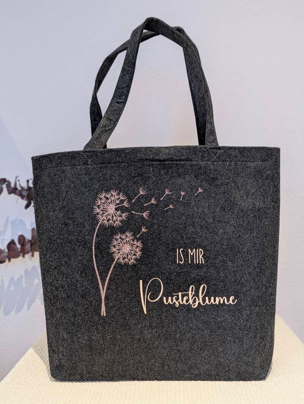 Filz Shopperbeutel Is mir Pusteblume