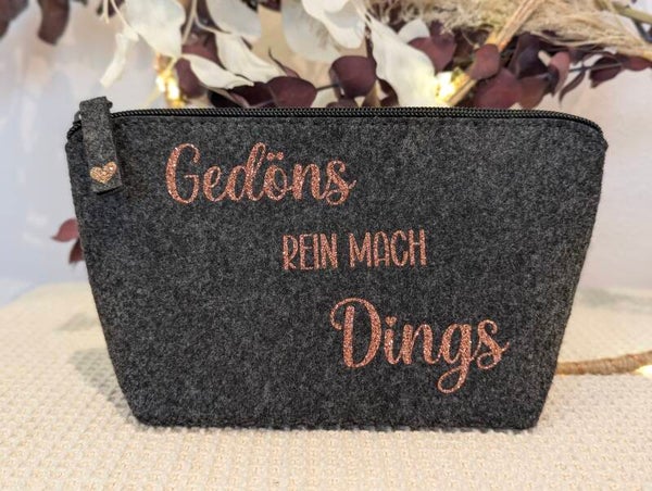 Filz Kosmetiktasche S Gedöns rein mach Dings