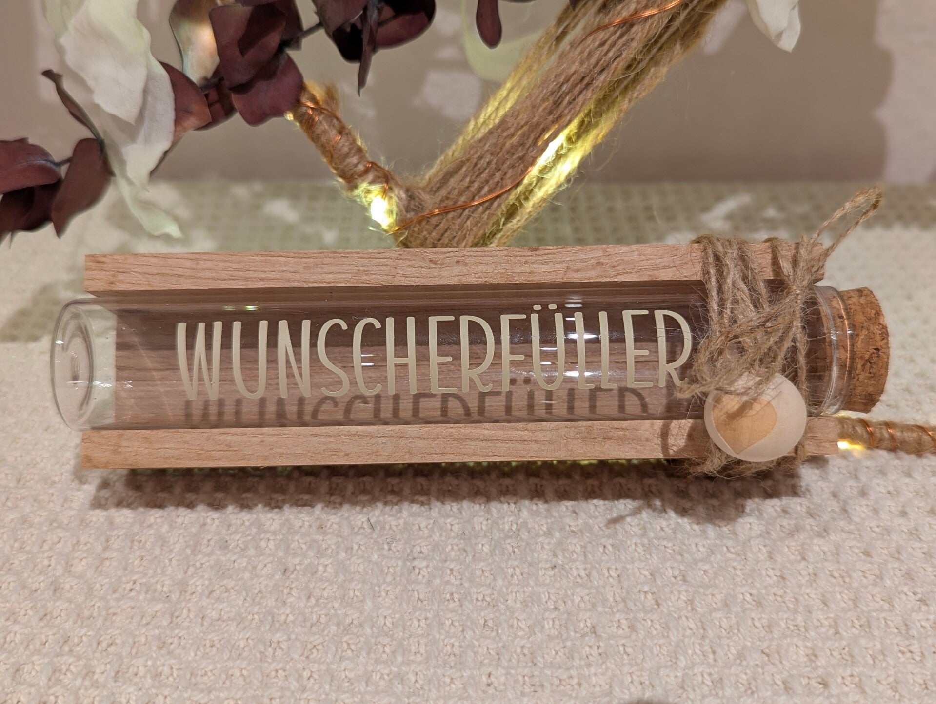 Wunscherfüller, Geldgeschenk, beige Großbuchstaben
