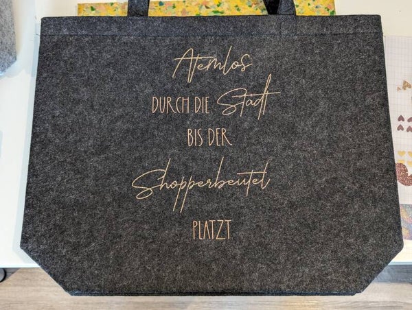 Filz Shopperbeutel Atemlos