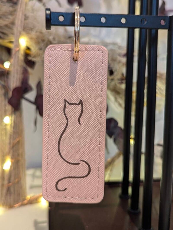 Schlüsselanhänger Katze rosa