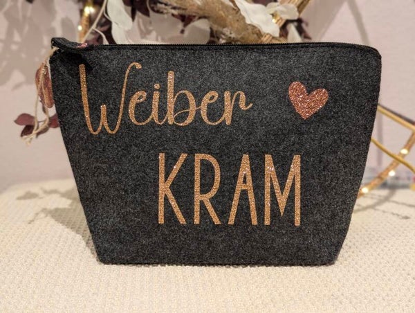 Filz Kosmetiktasche M Weiber KRAM