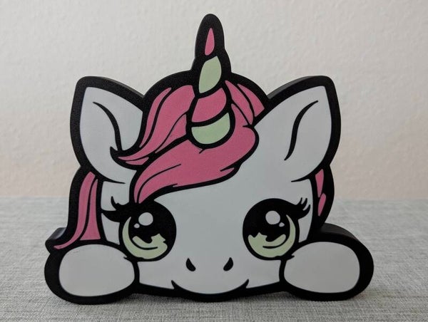3D Druck Einhornlampe,  süßes  Einhorngesicht