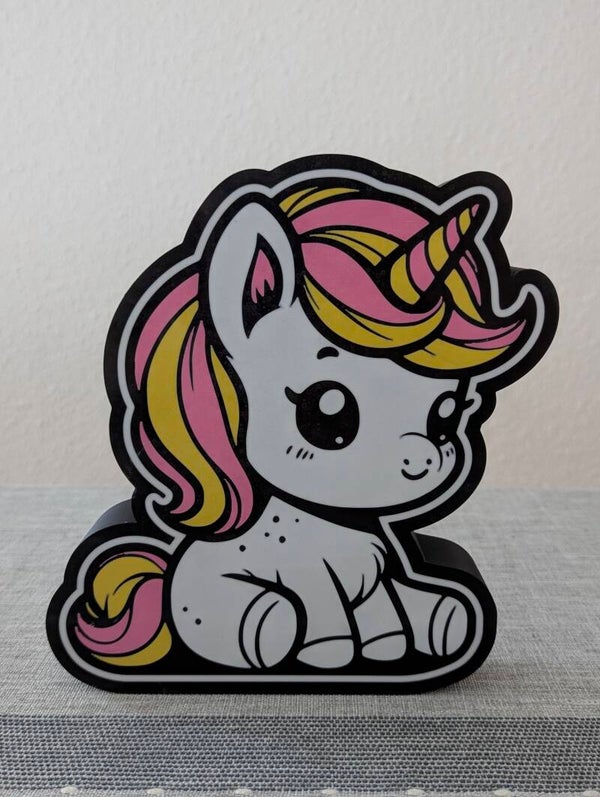 3D Druck Einhornlampe, sitzendes Einhorn