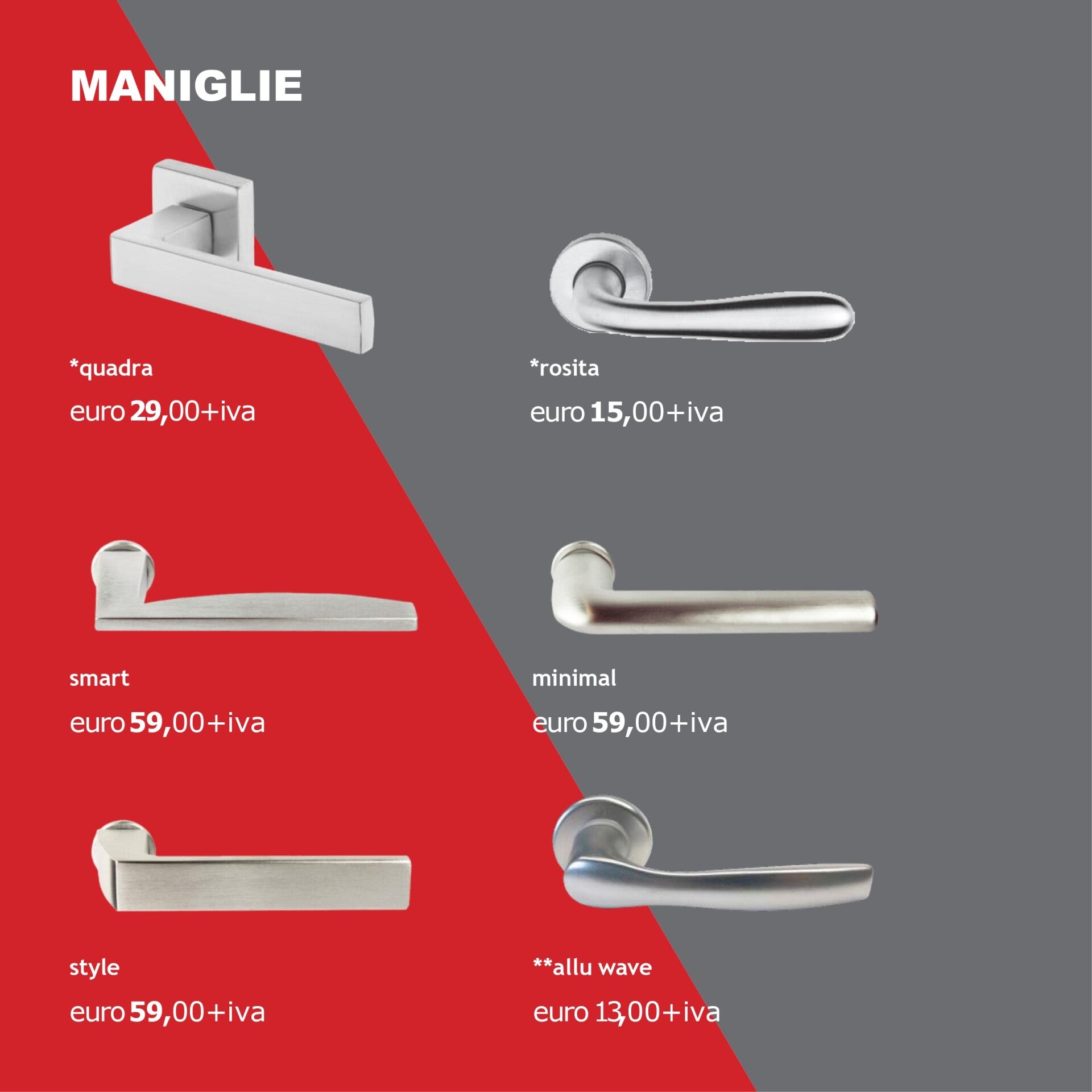 MANIGLIE PORTE INTERNE