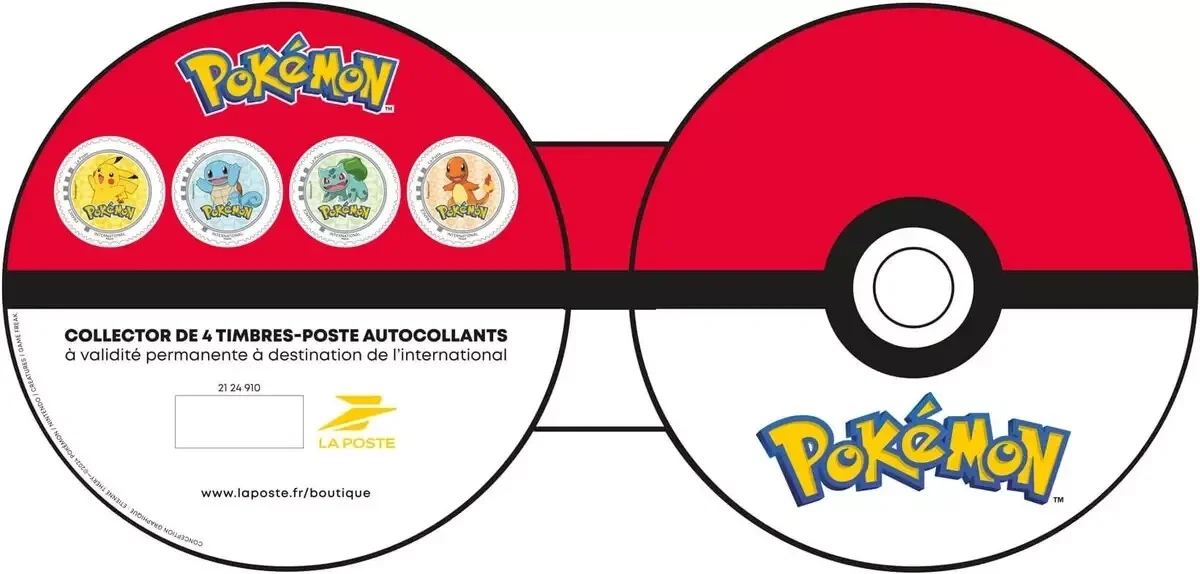 4 timbres Pokémon Lettre internationale - 2024 Edition Collector