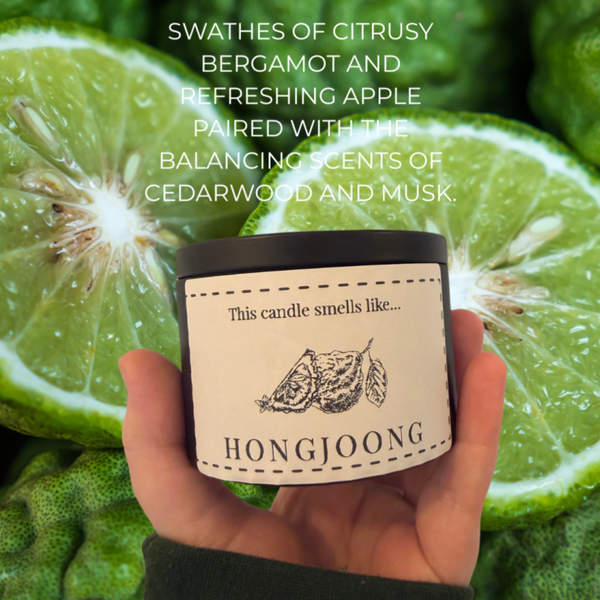 This candle smells like HONGJOONG (8 oz.)