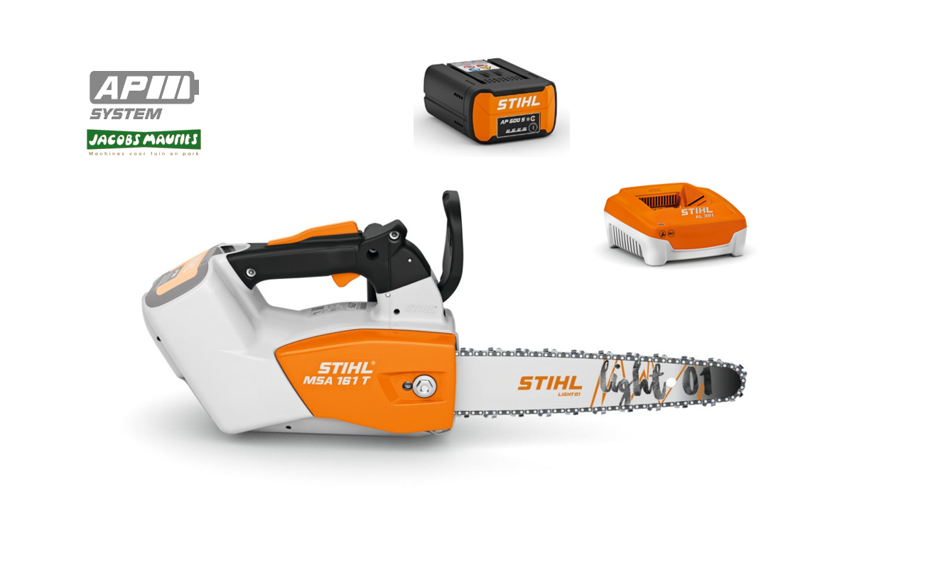 Stihl MSA 161 T tophendel accu kettingzaag (incl. AP 500 S accu en AL 301 lader)
