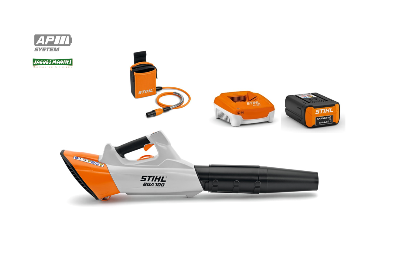 Stihl BGA 100 accu bladblazer (met AP 500 S accu en AL 301 lader)