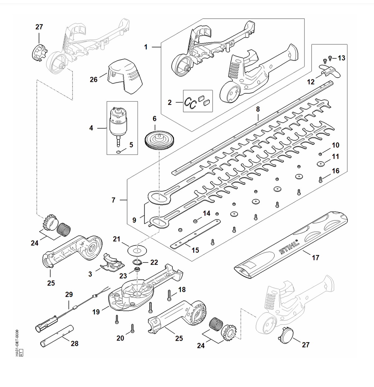 Stihl HLA 56 / Motoreenheid / Onderdelen HLA 56 / Onderdeeltekeningen ...