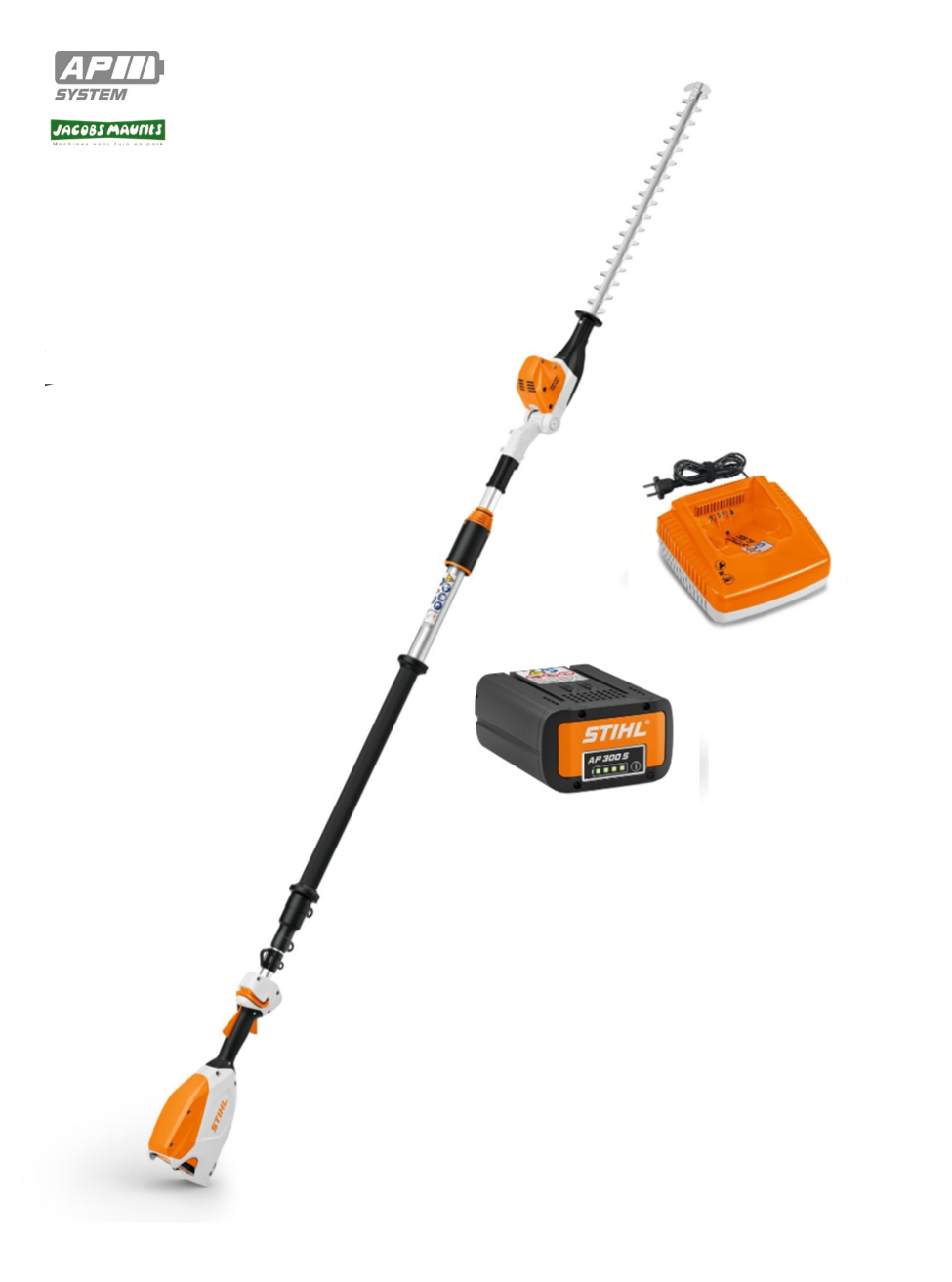 Stihl HLA 86 accu heggenschaar met telescoopsteel (met AP 300 S accu en AL 501 lader)