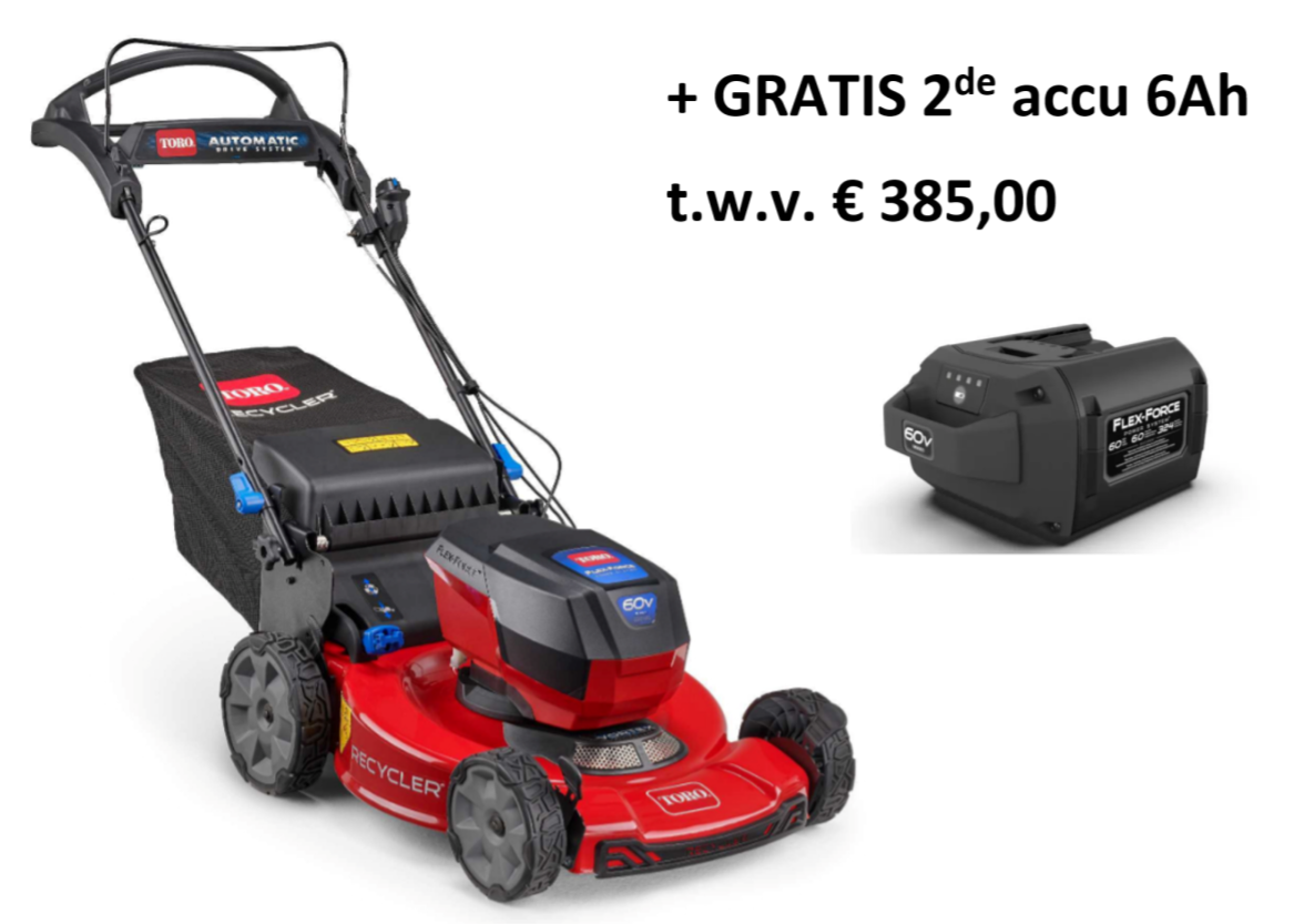 Toro 21864 eS55AST accu grasmaaier (55cm 60V met 6.0Ah accu en lader)