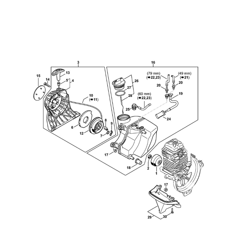 Stihl startmechanisme FS - KM - HL serie
